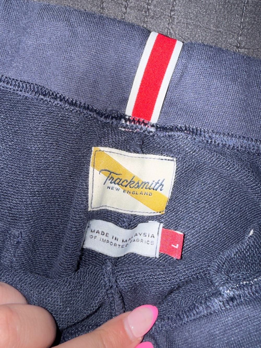 Tracksmith Navy Drawstring Joggers with Subtle Logo - Picture 3 of 4